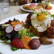 Fennel Pork Sausage & Egg On Cornbread