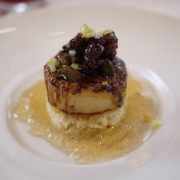 Foie Gras Brulée
- dried sour cherries, candied pistachios, and white port gelee